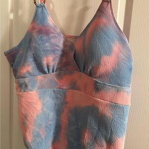 Tie dye one piece bathing suit